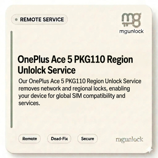 OnePlus Ace 5 PKG110 region unlock Service