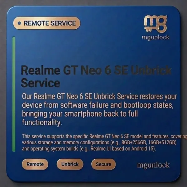 Realme GT Neo 6 SE Unbrick Services RMX3850 Firmware
